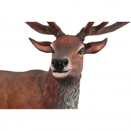 Toscano - Grande-Scale Red Deer Buck Statue with Base