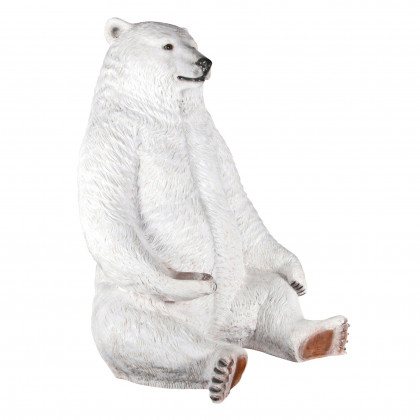 Toscano - Sitting Pretty Oversized Polar Bear Statue with Paw Seat