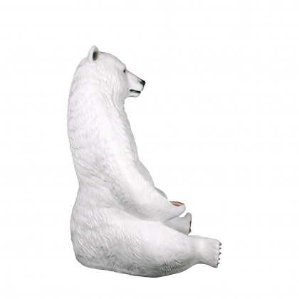 Toscano - Sitting Pretty Oversized Polar Bear Statue with Paw Seat