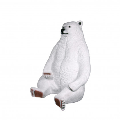 Toscano - Sitting Pretty Oversized Polar Bear Statue with Paw Seat