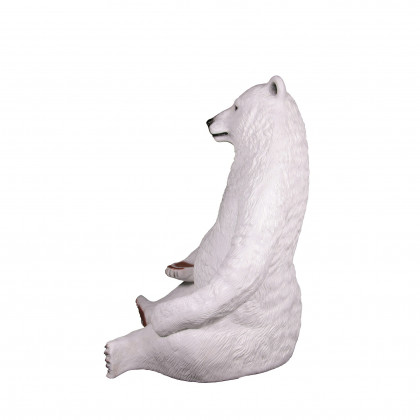 Toscano - Sitting Pretty Oversized Polar Bear Statue with Paw Seat