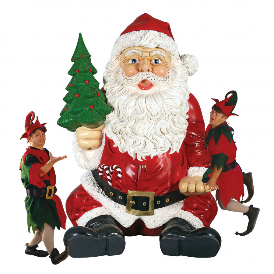 Toscano - Giant Sitting Santa Claus Statue with Photo Op Hand Seat