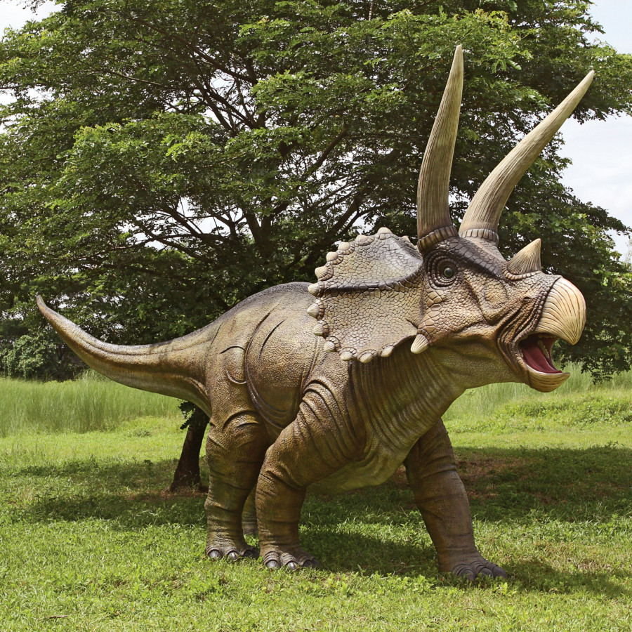 Toscano - Giant Charging Titan Triceratops Dinosaur Statue