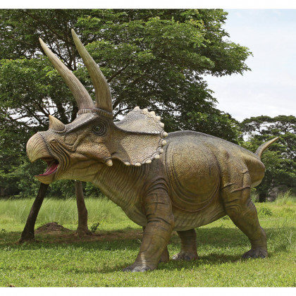 Toscano - Giant Charging Titan Triceratops Dinosaur Statue