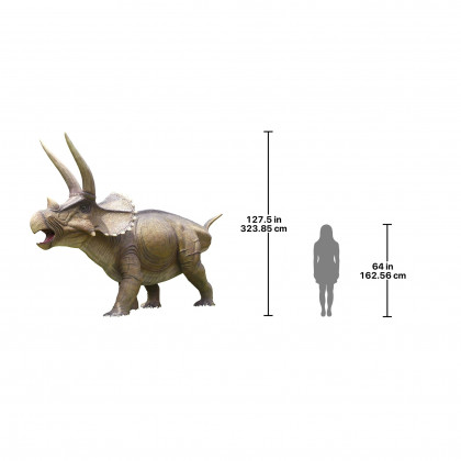 Toscano - Giant Charging Titan Triceratops Dinosaur Statue