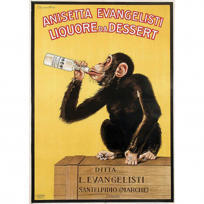 Toscano - Anisetta Liqueur Drinking Monkey Statue