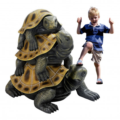 Toscano - Three a Crowd Stacked Turtle Statues