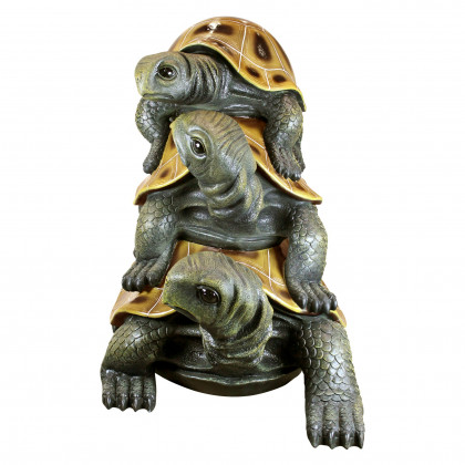 Toscano Three a Crowd Stacked Turtle Statues - Giant