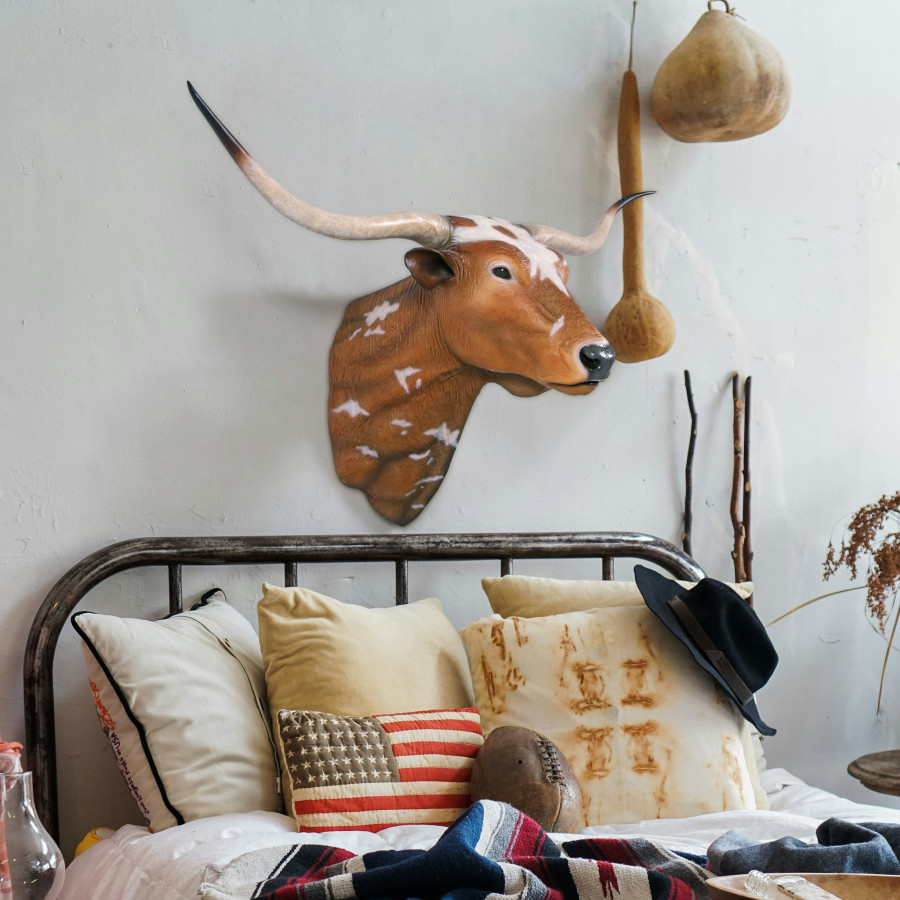 Toscano - Texas Longhorn Bull Sculptural Wall Trophy