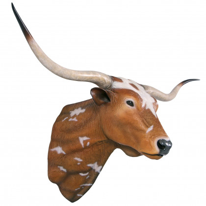Toscano - Texas Longhorn Bull Sculptural Wall Trophy