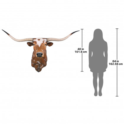 Toscano - Texas Longhorn Bull Sculptural Wall Trophy