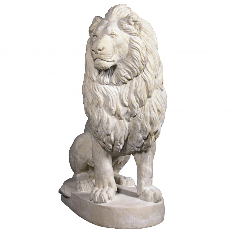 Toscano Stately Chateau Lion Sentinel Garden Statue - Left