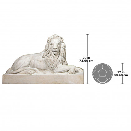 Toscano Castle Courtyard Lion Sentinel Statue - Head Right
