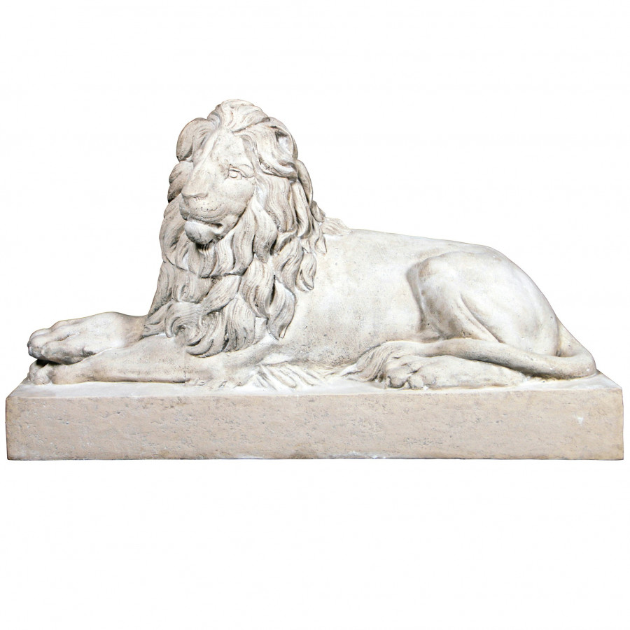 Toscano Castle Courtyard Lion Sentinel Statue - Head Left