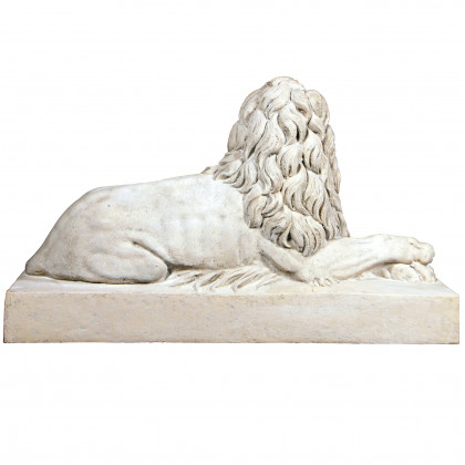 Toscano Castle Courtyard Lion Sentinel Statue - Head Left