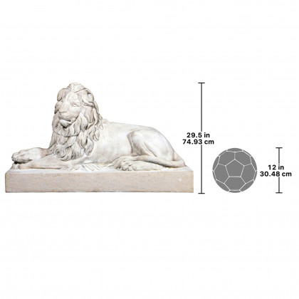 Toscano Castle Courtyard Lion Sentinel Statue - Head Left