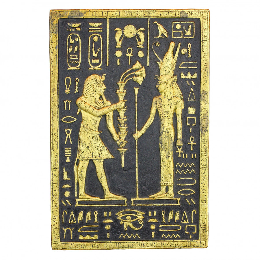 Toscano - Pharaoh Seti Offering to the Goddess Mut Wall Sculpture