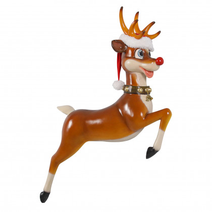 Toscano - Santa Red-Nosed Christmas Reindeer Wall Sculpture