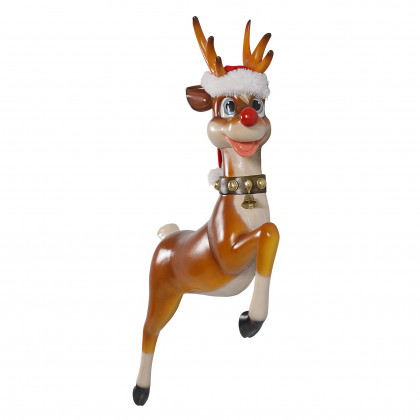 Toscano - Santa Red-Nosed Christmas Reindeer Wall Sculpture