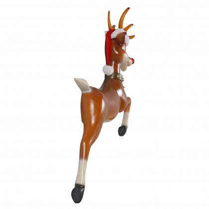 Toscano - Santa Red-Nosed Christmas Reindeer Wall Sculpture