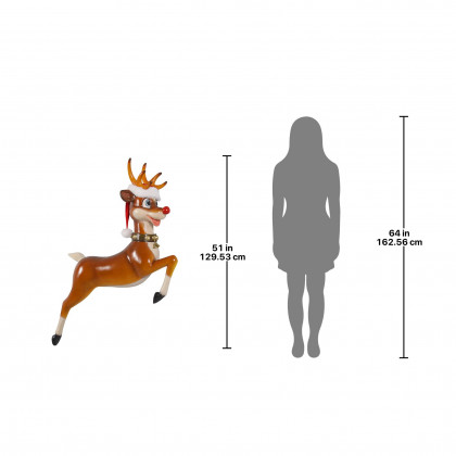 Toscano - Santa Red-Nosed Christmas Reindeer Wall Sculpture