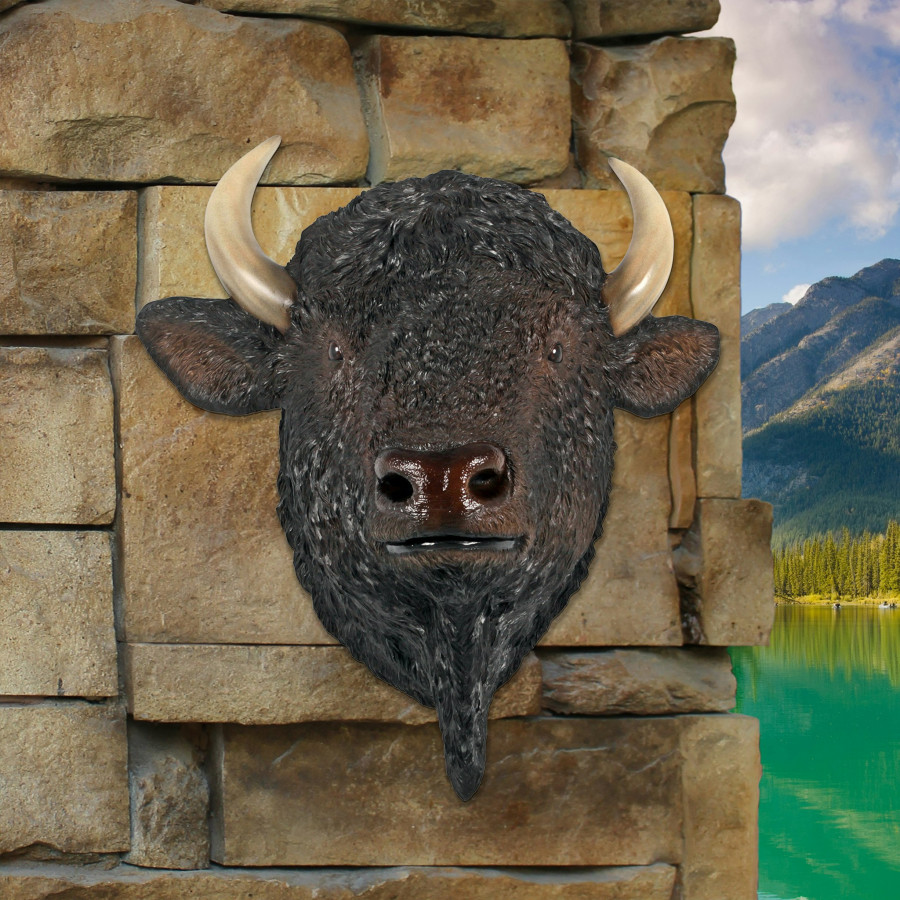 Toscano - Large Scale Buffalo of the Great Plains Trophy Wall Statue