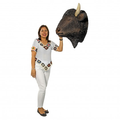 Toscano - Large Scale Buffalo of the Great Plains Trophy Wall Statue