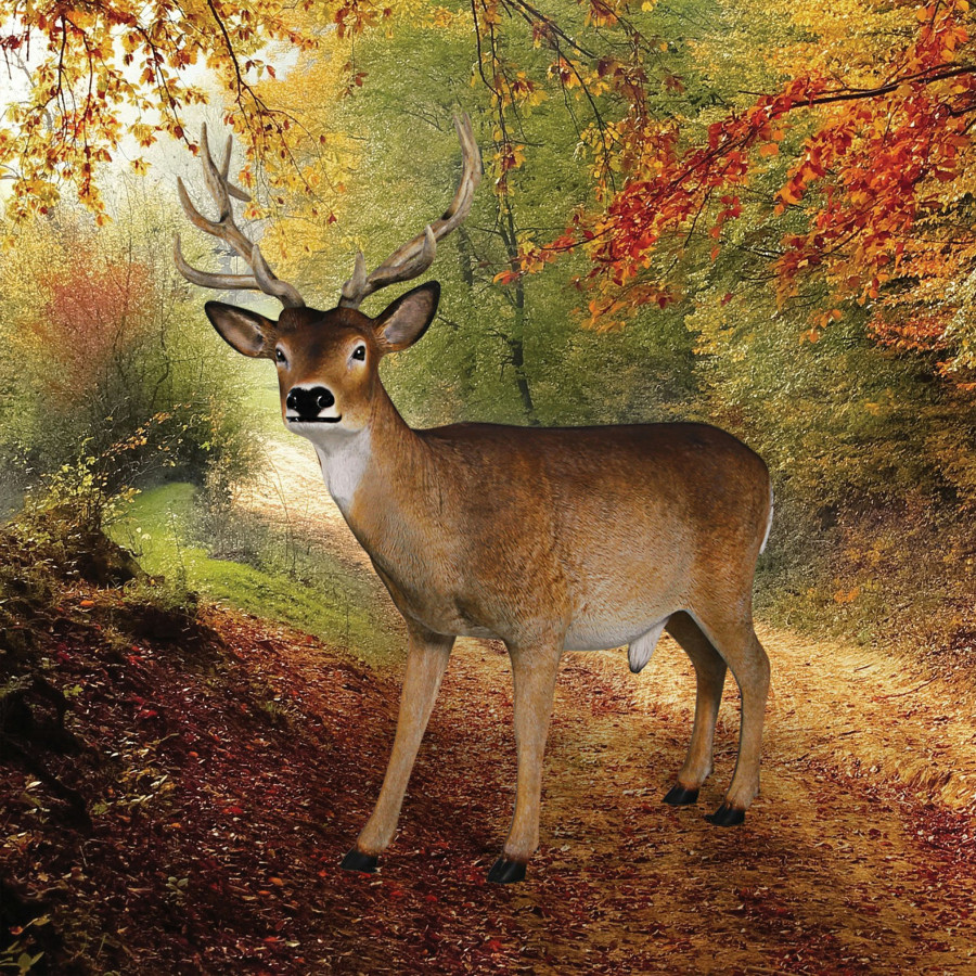 Toscano - Forest White Tailed BuckMale Deer Statue