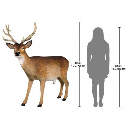 Toscano - Forest White Tailed BuckMale Deer Statue