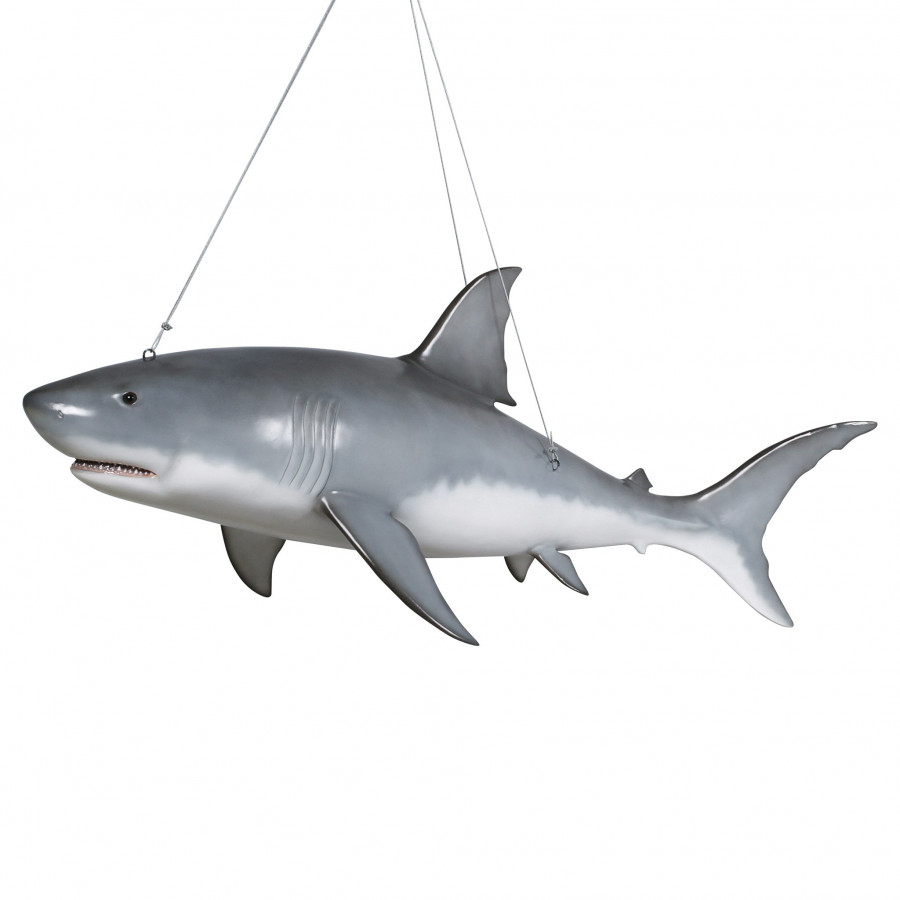 Toscano - Great White Shark Ceiling Mount Trophy Statue