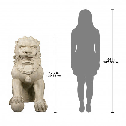 Toscano Grand Palace Chinese Lion Foo Dog Statue - Male