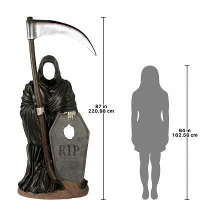 Toscano - Halloween Grim Reaper Graveyard Ghoul Photo Op Life-Size Statue