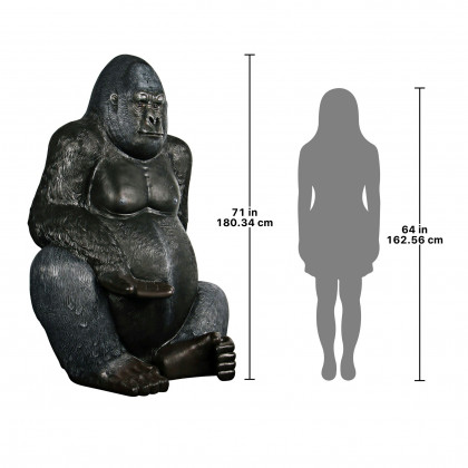 Toscano - Grande Scale Male Silverback Gorilla Photo Op Statue