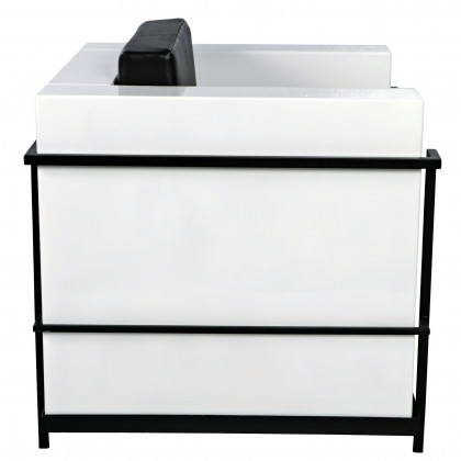 Toscano - Modernist Lounge Chair in White/Black, Fiberglass
