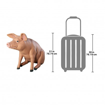 Toscano Sitting In Hog Heaven Pig Statue - Giant