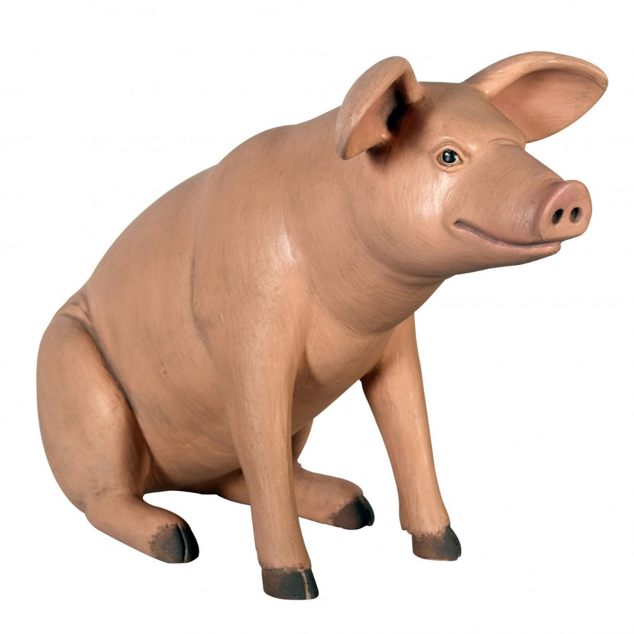 Toscano Sitting In Hog Heaven Pig Statue - Large