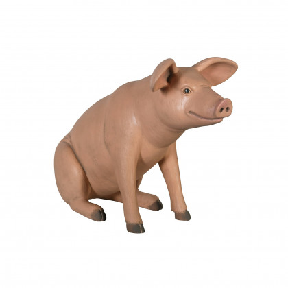 Toscano Sitting In Hog Heaven Pig Statue - Large