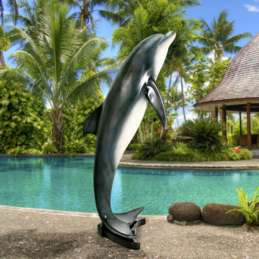 Toscano - Leaping Sea Dolphin Statue