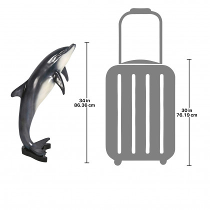 Toscano Leaping Sea Dolphin Statue - Medium