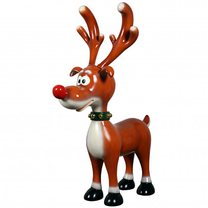 Toscano - Jolly HollySanta’s Red-Nosed Christmas Reindeer Statue