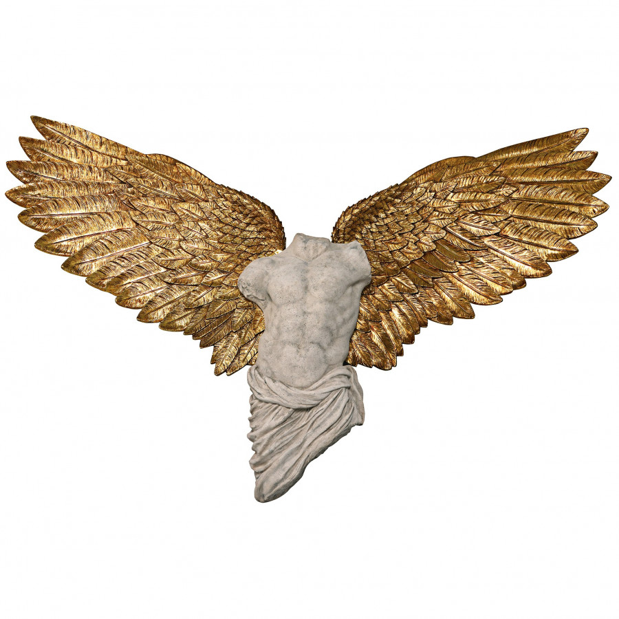 Toscano Take Flight Classical Torso Angel Wing Wall Sculpture - Male