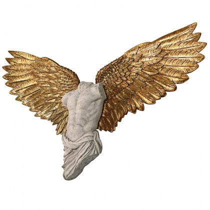 Toscano Take Flight Classical Torso Angel Wing Wall Sculpture - Male