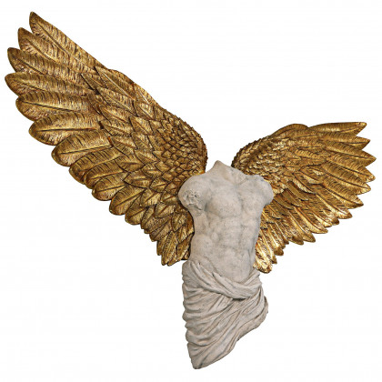 Toscano Take Flight Classical Torso Angel Wing Wall Sculpture - Male