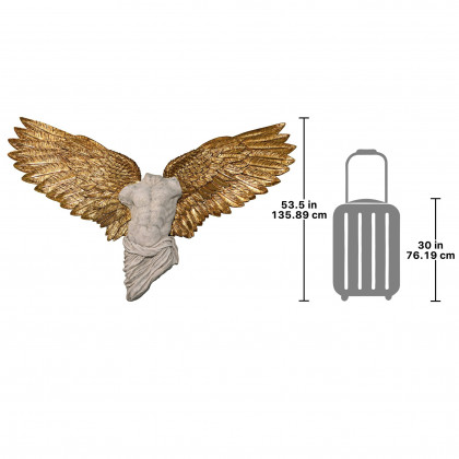 Toscano Take Flight Classical Torso Angel Wing Wall Sculpture - Male