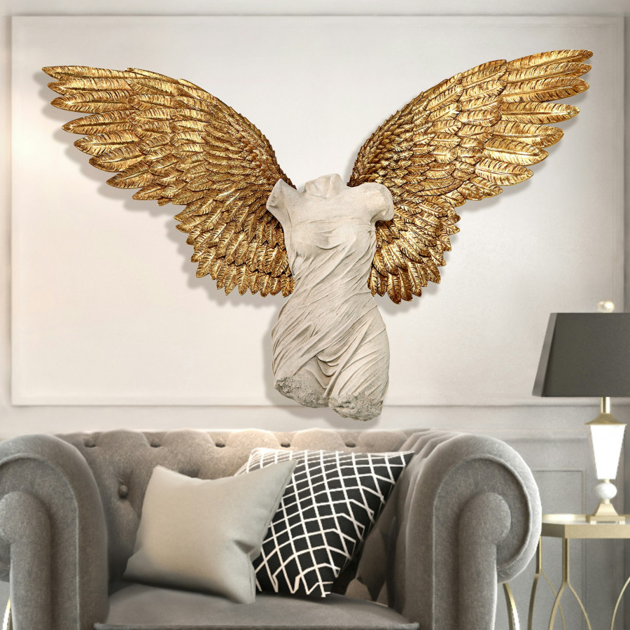 Toscano - Take Flight Classical Torso Angel Wing Wall Sculpture