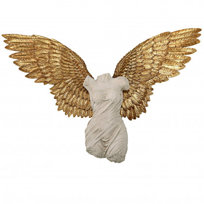 Toscano Take Flight Classical Torso Angel Wing Wall Sculpture - Female