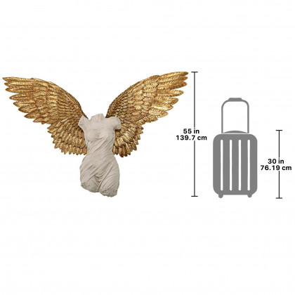 Toscano Take Flight Classical Torso Angel Wing Wall Sculpture - Female