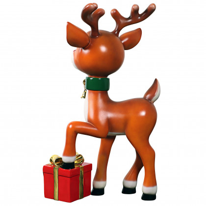 Toscano - BelleSanta’s Red-Nosed Christmas Reindeer Statue