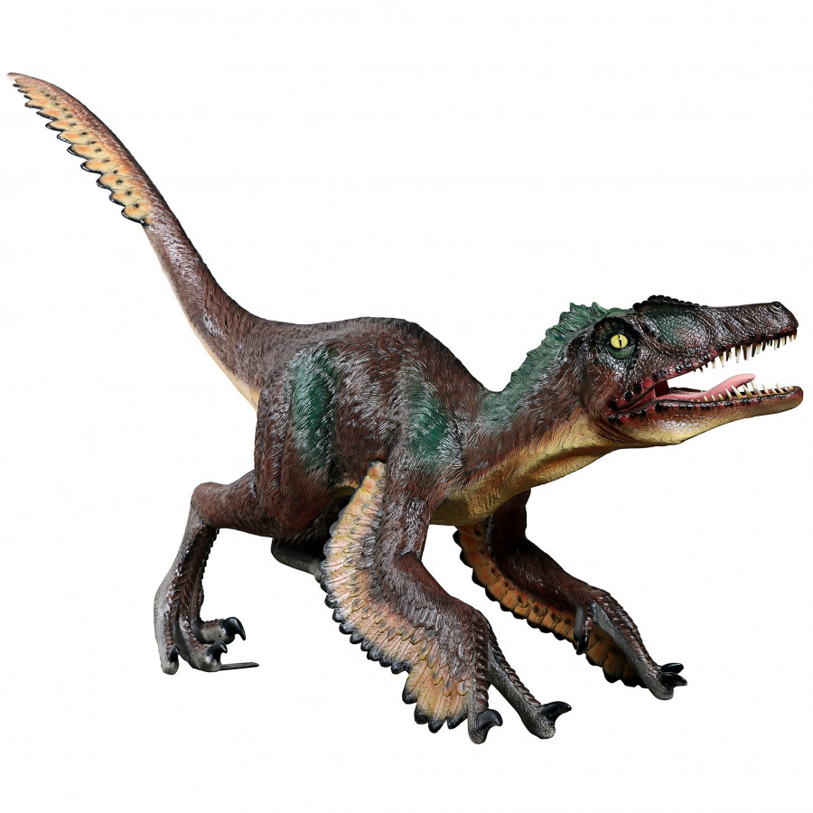 Toscano - Feathered Velociraptor Jurassic-Sized Dinosaur Statue