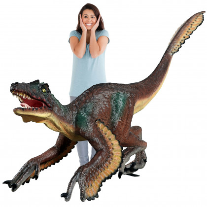 Toscano - Feathered Velociraptor Jurassic-Sized Dinosaur Statue